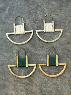 Half circle brass earrings